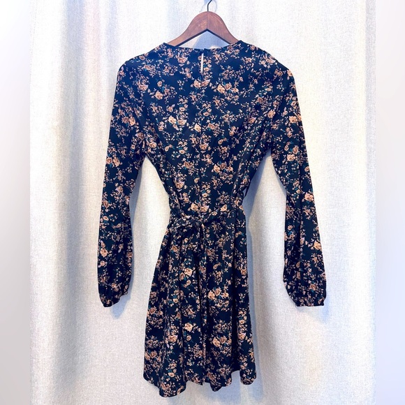 Floral Black Mini Dress - Picture 6 of 8